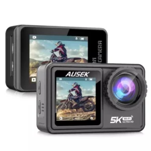 Ausek AT S81TR Waterproof Dual Display 5K Action Camera With Filter
